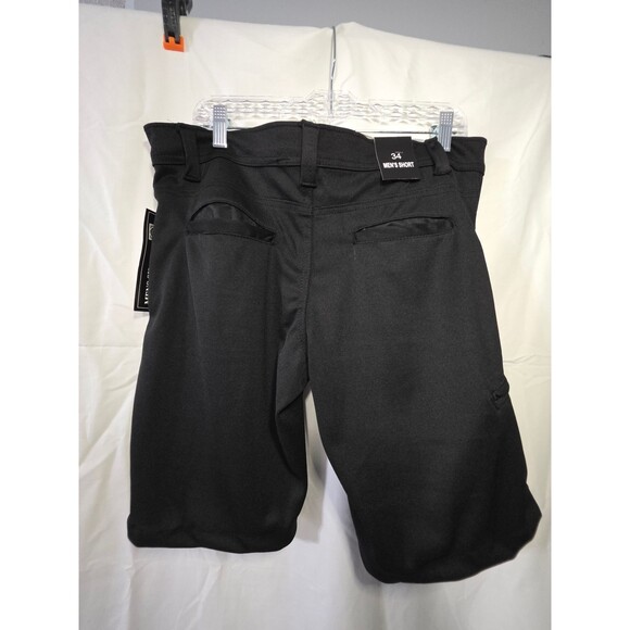 Plugg Men's Black Chino Shorts Size 34 Stretch Logo Flat Front Casual - Picture 4 of 5